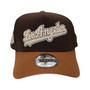 Los Angeles Dodgers New Era Brown/Toasted Peanut And Light Gray Bottom With Jackie Robinson 50th Patch 9FORTY A-Frame Snapback Hat