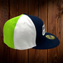 Seattle Seahawks New Era Pin Wheel Muti Colors Navy/White/Lime Green 59FIFTY Fitted Hat