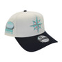 Seattle Mariners New Era Chrome White/Navy And Light Gray Bottom With Kingdome Patch 9FORTY A-Frame Snapback Hat