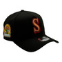 Seattle Mariners New Era Black/Dark Green Bottom With 30th Anniversary Patch 9FORTY A-Frame Snapback Hat