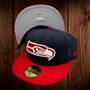 Seattle Seahawks New Era All Navy/Red Bill 59FIFTY Fitted Hat