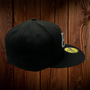 Seattle Seahawks New Era All Black With Silver Outline Around The Seahawk 59FIFTY Fitted Hat