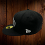 Seattle Seahawks New Era All Black With Silver Outline Around The Seahawk 59FIFTY Fitted Hat
