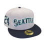 Seattle Mariners New Era Light Gray/Navy With Ken Griffey Jr. Patch 59FIFTY Fitted Hat