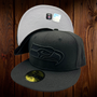 Seattle Seahawks New Era Black On Black 59FIFTY Fitted Hat