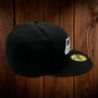 Seattle Seahawks New Era All Black Hat With Team Color Logo 59FIFTY Fitted Hat