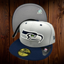 Seattle Seahawks New Era Light Gray/Navy With Basic Logo 59FIFTY Fitted Hat