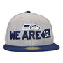 Seattle Seahawks New Era Heather Gray/Navy Bill 2018 NFL Draft Official On-Stage 59FIFTY Fitted Hat