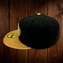 Seattle Seahawks New Era All Black With Gold Satin Bill And Metallic Gold Seahawk 59FIFTY Fitted Hat
