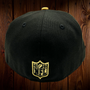 Seattle Seahawks New Era All Black With Gold Satin Bill And Metallic Gold Seahawk 59FIFTY Fitted Hat