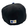 Seattle Mariners New Era All Black Hat With Royal Blue Bill With The 1981 Mariners Logo 59FIFTY Fitted Hat