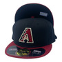 Arizona Diamondbacks New Era All Black/Burgundy Bill Diamond Era 59FIFTY Fitted Hat