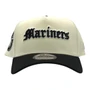 Seattle Mariners New Era Chrome White/Black Old English Script With Big “S” Logo Patch 9FORTY A-Frame Snapback Hat