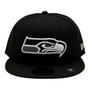 Seattle Seahawks New Era Black With Dark Gray/White Logo 59FIFTY Fitted Hat