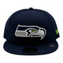 Seattle Seahawks New Era Navy With Basic Logo 9FIFTY Adjustable Snapback Hat