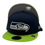 Seattle Seahawks New Era Navy/Lime Green With Basic Logo 9FIFTY Adjustable Snapback Hat