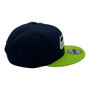 Seattle Seahawks New Era Navy/Lime Green With Basic Logo 9FIFTY Adjustable Snapback Hat