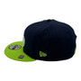 Seattle Seahawks New Era Navy/Lime Green With Basic Logo 9FIFTY Adjustable Snapback Hat