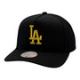 Los Angeles Dodgers Mitchell & Ness Black With Gold Basic Logo A-Frame Adjustable Snapback Hat
