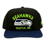 Seattle Seahawks New Era Navy/Black 2025 NFL Draft 9FIFTY A-Frame Adjustable Snapback Hat
