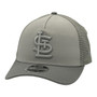 St. Louis Cardinals New Era Light Gray/Dark Gray Basic Logo 9FORTY M-Crown A-Frame Trucker Mesh Adjustable Snapback Hat