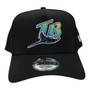 Tampa Bay Rays New Era Black With “TB And Ray Logo 9FORTY A-Frame Adjustable Snapback Hat