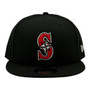 Seattle Mariners New Era All Black Red And White S 9FIFTY Adjustable Snapback Hat
