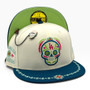 Los Angeles Dodgers Chrome White/Teal Dia De Los Muertos With Side Patch 59FIFTY Fitted Hat