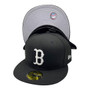 Boston Red Sox New Era All Black With White Logo 59FIFTY Fitted Hat