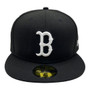 Boston Red Sox New Era All Black With White Logo 59FIFTY Fitted Hat