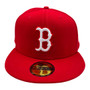Boston Red Sox New Era All Red With White Logo 59FIFTY Fitted Hat
