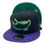 Tampa Bay Rays New Era Black/Purple Bill With Ray Logo 59FIFTY Fitted Hat