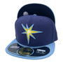 Tampa Bay Rays New Era All Navy With Sky Blue Bill Diamond Era 59FIFTY Fitted Hat