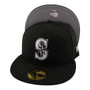 Seattle Mariners New Era Black And White All Black And Gray Bottom 59FIFTY Fitted Hat