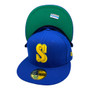 Seattle Mariners New Era All Royal Blue With Gold Cooperstown Logo 59FIFTY Fitted Hat
