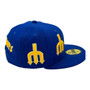 Seattle Mariners New Era All Royal Blue With Cooperstown Team Logos Wrapped All Around 59FIFTY Fitted Hat