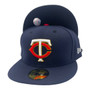 Minnesota Twins New Era All Navy With Dark Gold Outline around Logo Authentic Collection On-Field 59FIFTY Fitted Hat