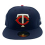 Minnesota Twins New Era All Navy With Dark Gold Outline around Logo Authentic Collection On-Field 59FIFTY Fitted Hat