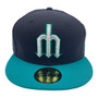 Seattle Mariners New Era Navy/Teal Bill Diamond Era 59FIFTY Fitted Hat