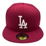 Los Angeles Dodgers New Era All Burgundy With White Logo 59FIFTY Fitted Hat