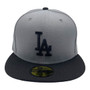 Los Angeles Dodgers New Era Storm Gray With Black Bill 59FIFTY Fitted Hat