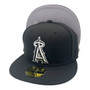 Los Angeles Angels New Era All Black With White Logo 59FIFTY Fitted Hat