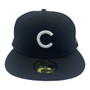 Chicago Cubs New Era All Black With White Logo 59FIFTY Fitted Hat