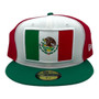 Mexico New Era 3 Tone White/Red/Green Bill With Mexico Country Flag 59FIFTY Fitted Hat