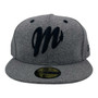 Diablos Rojos del México New Era All Heather Gray With Black Logo 59FIFTY Fitted Hat