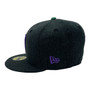 Generales De Durango New Era Heather Black With Green And Light Purple Outline 59FIFTY Fitted Hat