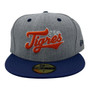 Tigres de Quintana Roo New Era Heather Gray With Navy Satin Bill 59FIFTY Fitted Hat
