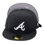 Atlanta Braves New Era All Black With White Logo 59FIFTY Fitted Hat