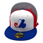 Montreal Expos New Era 3 Tone White/Red/Royal Blue Bill Cooperstown Logo 59FIFTY Fitted Hat