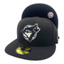 Toronto Blue Jays New Era Black With White And Black Bottom 59FIFTY Fitted Hat
